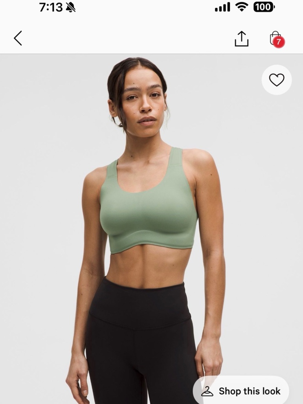 lululemon Go Further Bra with Support Code Technology High Impact, C/D Cup Sage